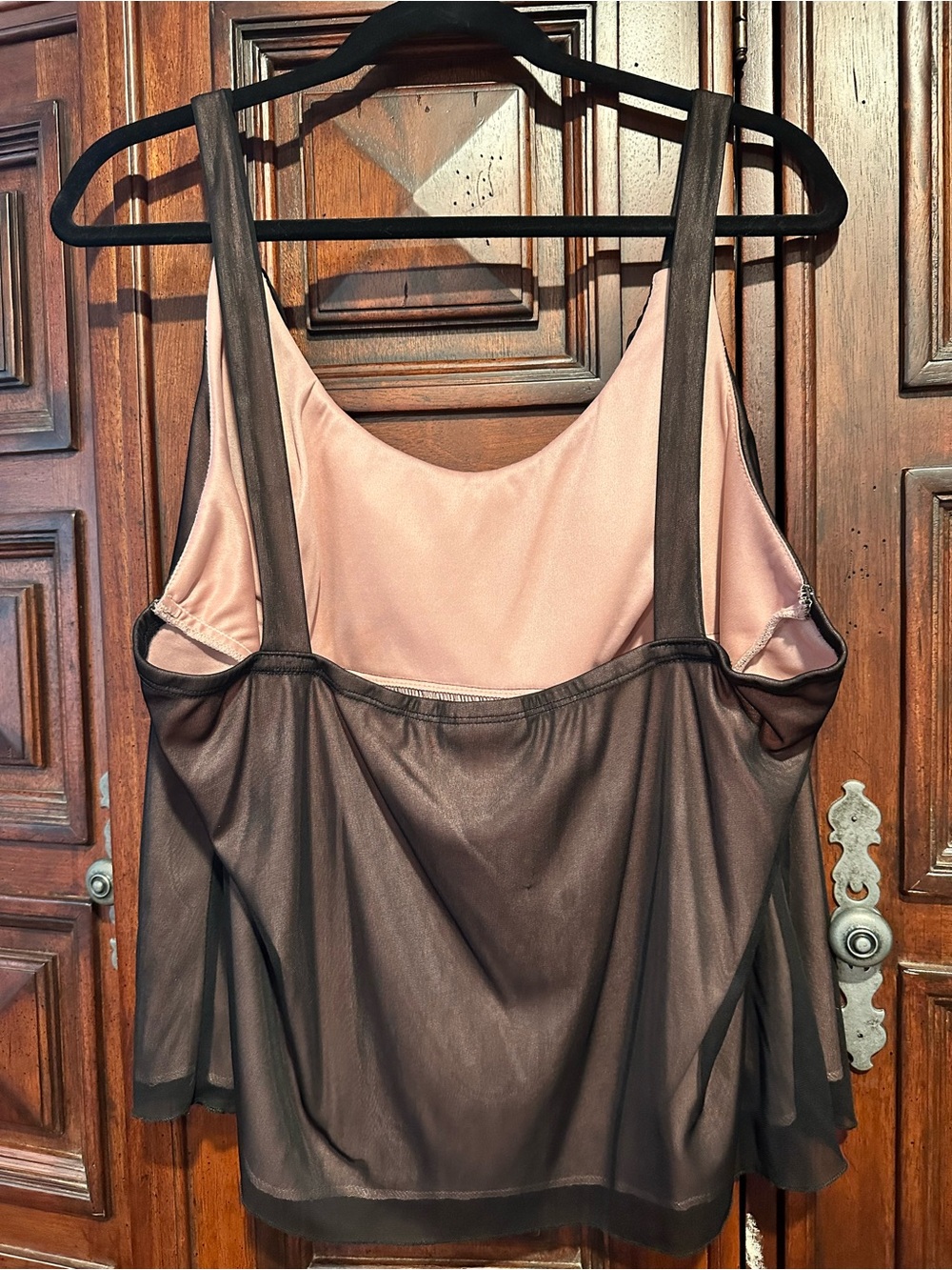 RARE Torrid 3 VINTAGE OG Black Flame label Black Mesh over pink Tank Top GOTH - Picture 3 of 11
